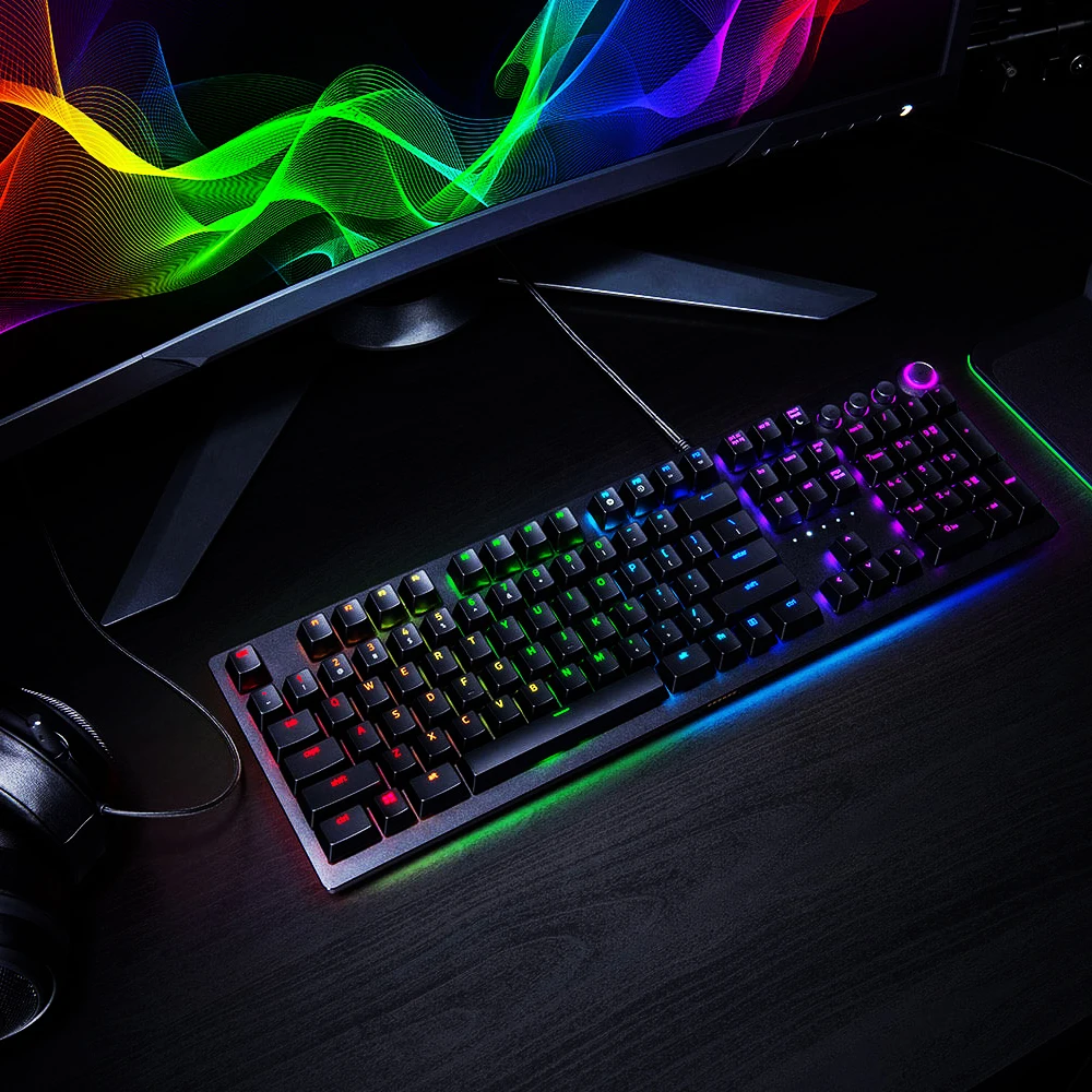Razer Huntsman Elite Проводная игровая клавиатура Механическая игровая клавиатура RGB подсветка Тактильные переключатели эргономичный дизайн для ПК