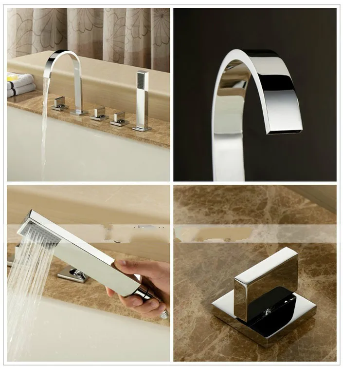 Медный смеситель для ванны с 5 отверстиями|faucet supplies|faucet cleanerfaucet spout |