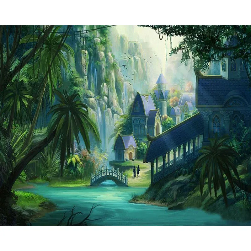 Наборы для вышивки крестиком с изображением красивого замка леса 11CT 14CT наборы