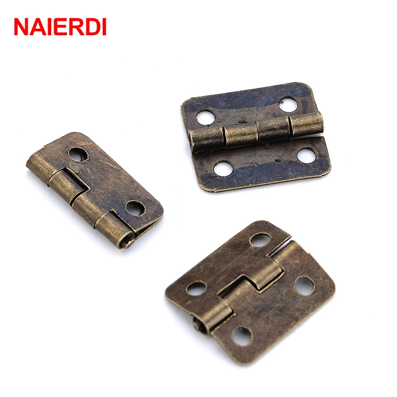 NAIERDI миниатюрные бронзовые золотые петли квадратные античные дверные для