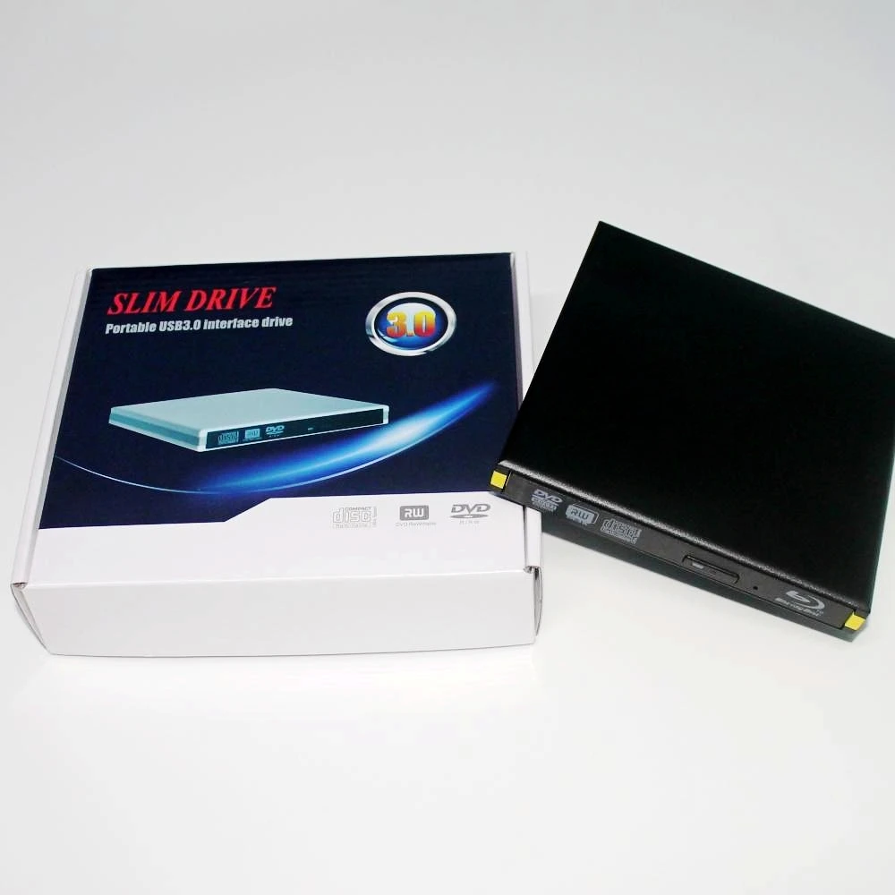 Черный тонкий внешний привод USB 3 0 BD Blu Ray DVD +/-RW +/-DL CD записывающее устройство для