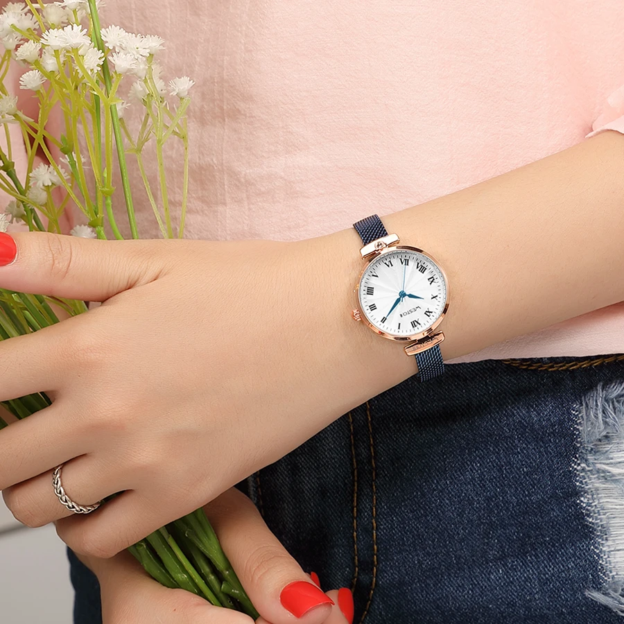 Женские часы с тонким ремешком WESTCHI брендовые водонепроницаемые простые со