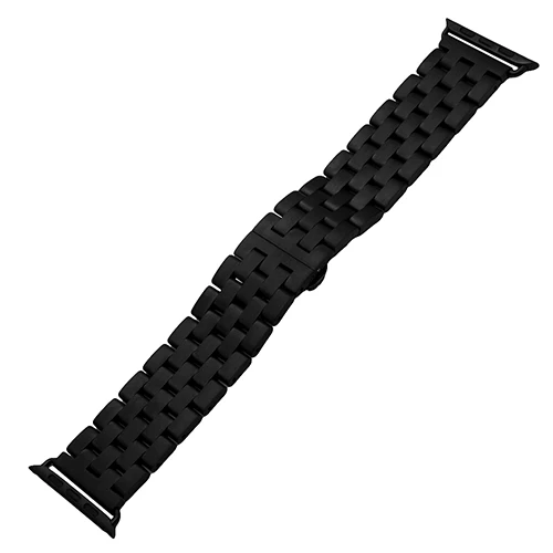 Ремешок из нержавеющей стали 38 мм 42 мм для iWatch Apple Watch/Sport/Edittion ремешок на запястье черный серебристый - Цвет ремешка: Black