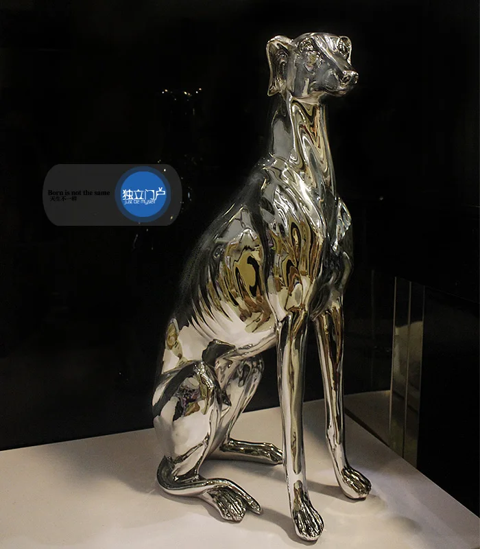 

Полимерная Гальваническая статуя Greyhound собаки, имитация greadog собаки, аксессуары для украшения дома, крафтовое украшение, скульптура животно...