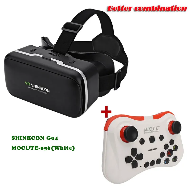 VR SHINECON G04 гарнитура виртуальной реальности 3D VR очки для 4,7-6,0 дюймовых Android iOS смартфонов - Цвет: W mocute 056 W