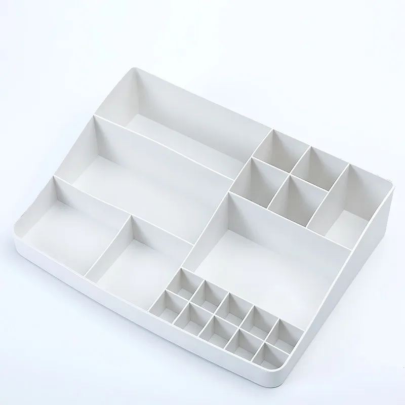 grid 2 Tier desktop makeup storage box cosmetic Drawer Organiser Jewelry Makeup Cabinets Case Pens Sundry Home Barthroom table - Цвет: grid