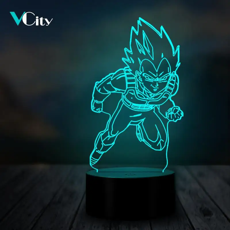 VCity 3D Ночной светильник Led Настольная лампа RGB многоцветный Drgon шар Мультфильм