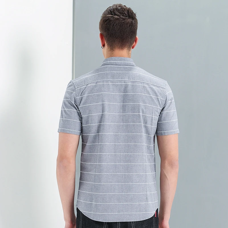 Мужская Повседневная рубашка в полоску из натурального хлопка ADC701121|brand shirt men|fashion