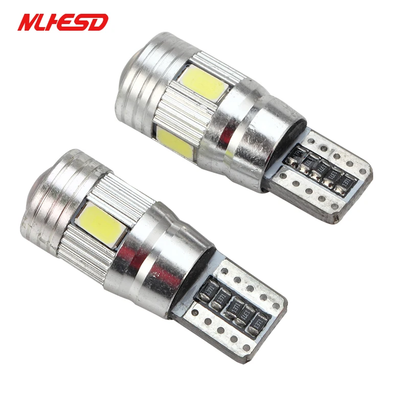 

2pcs T10 6SMD 5630 LED CANBUS NO ERROR Auto Wedge Lamp WY5W 192 194 W5W 6SMD 5730 LED Car Marker Light Parking Bulb 12V