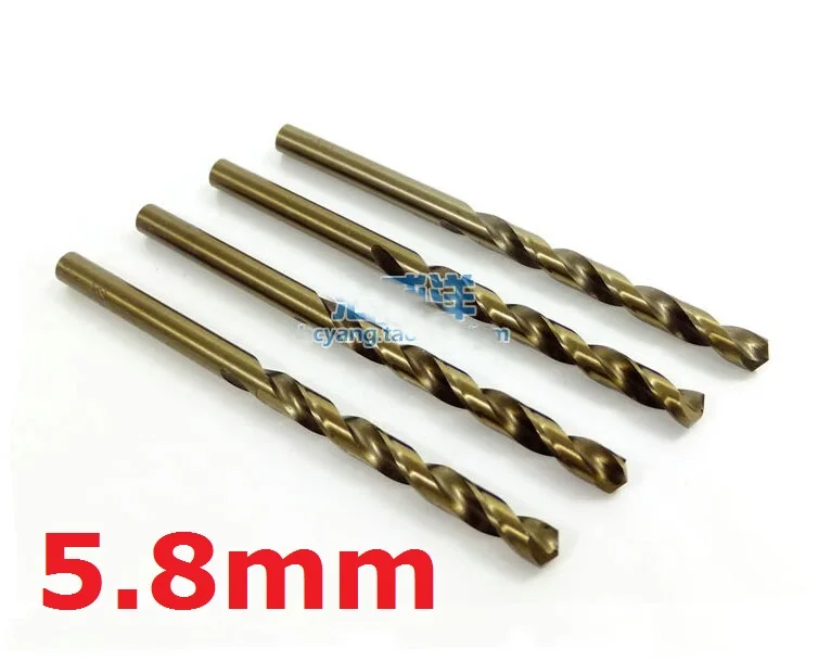 

5 Pieces 5.8mm Diameter Straight Shank Cobalt Steel Alloys Twist Drill Bit