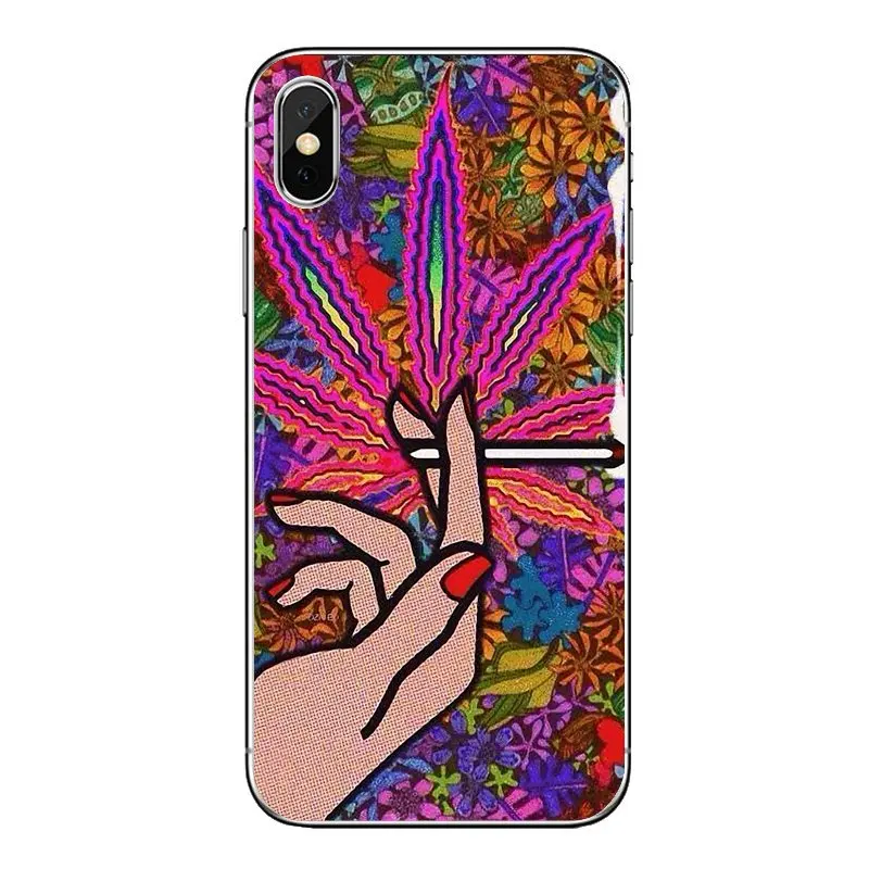 Мягкий прозрачный чехол-сумка Psychedelic Ganja Pot Leaf Art постер для Samsung Galaxy Note 8 9 S9 S10 A8 A9 Star
