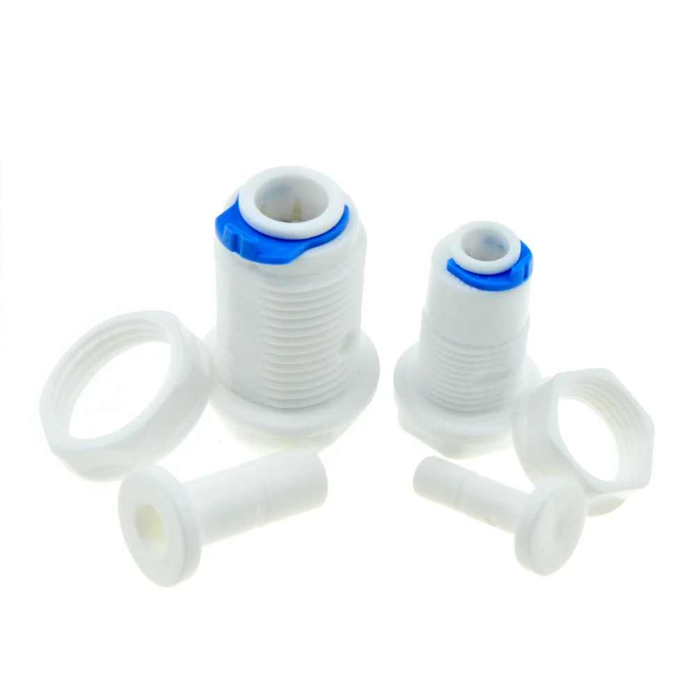 Reverse Osmosis System Straight Bulkhead Equal 1/4" 3/8" OD Hose Connection Coupling RO Water Plastic Quick Fitting Connector |