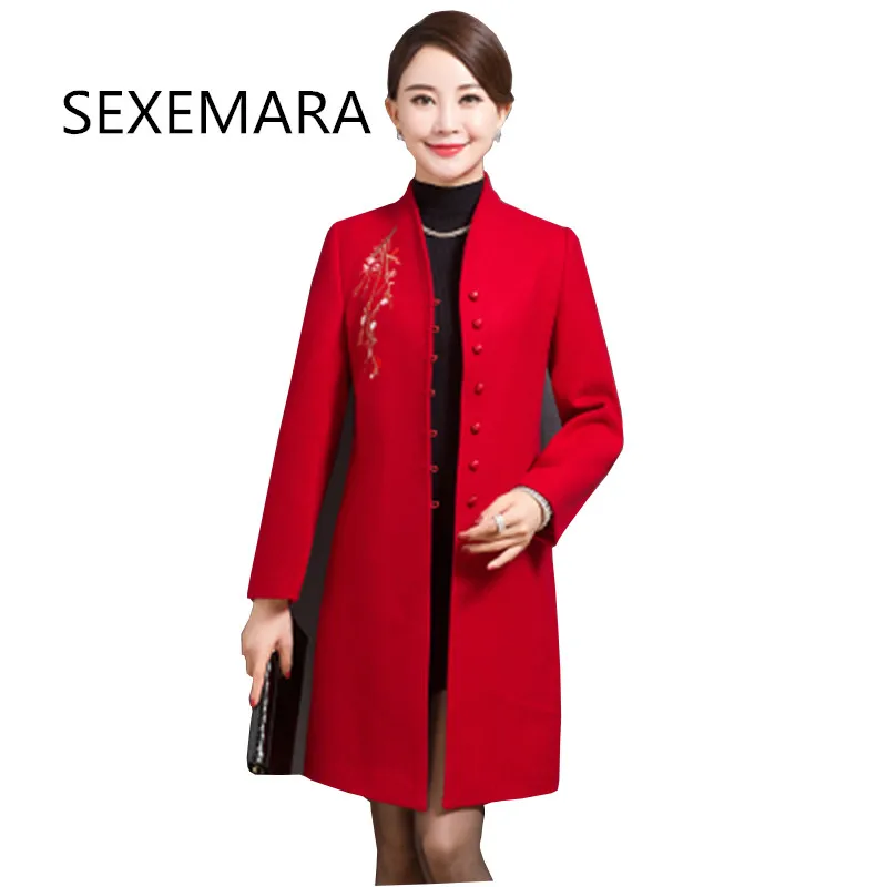 2018 зимнее Новое Женское шерстяное пальто с длинными рукавами на пуговицах v