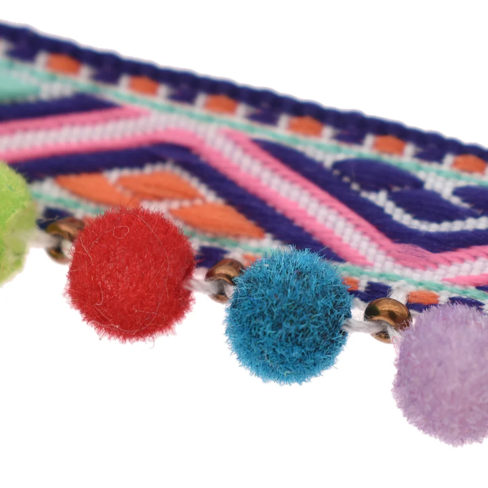 2 ярда цветные винтажные жаккардовые ленты в этническом стиле с меховыми