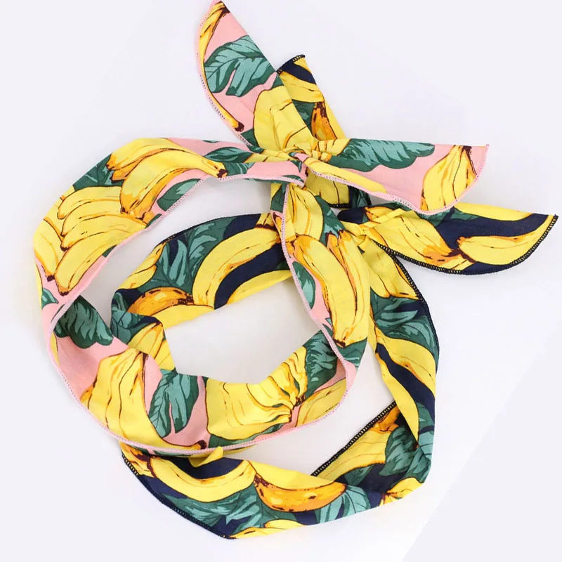 

Cute Banana Pinup Headband Adult Serging Edge Bandana Hair Bow Tie Wholesale High Quality Hairband Rockabilly Hair Accessories