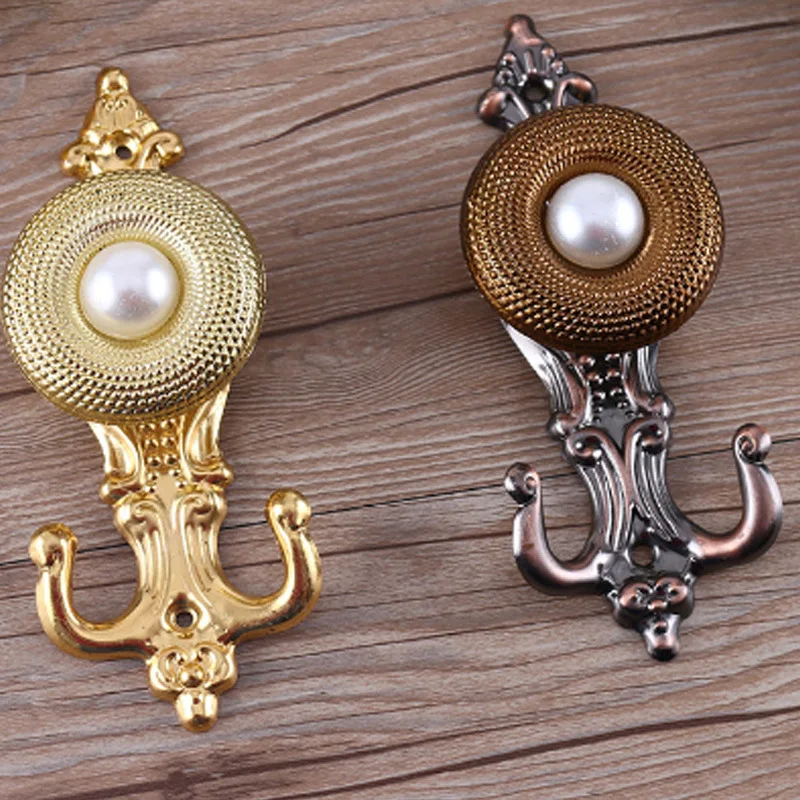 Европейский Золото стены крюк Шторы Аксессуары Декор окна Пластик Металл Pearl крюк для Гостиная Tieback повязки T111#30