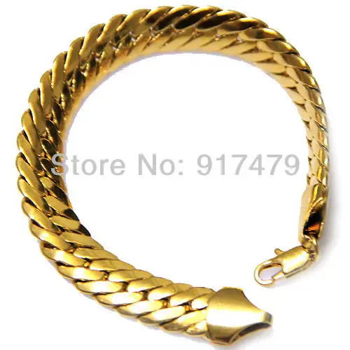 Мода 11 мм Коренастый Большой браслеты звено цепи для мужчин женщин золото Цвет