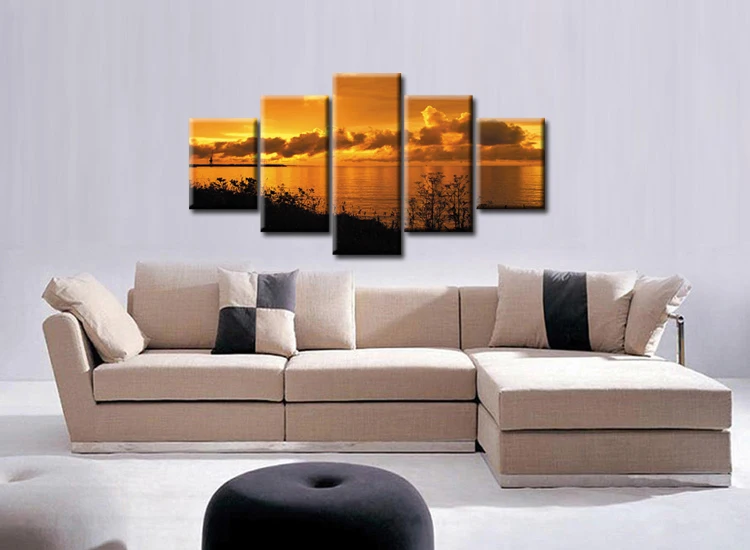 5 шт. настенная Картина на холсте с изображением заката|print on canvas|painting printbeach canvas