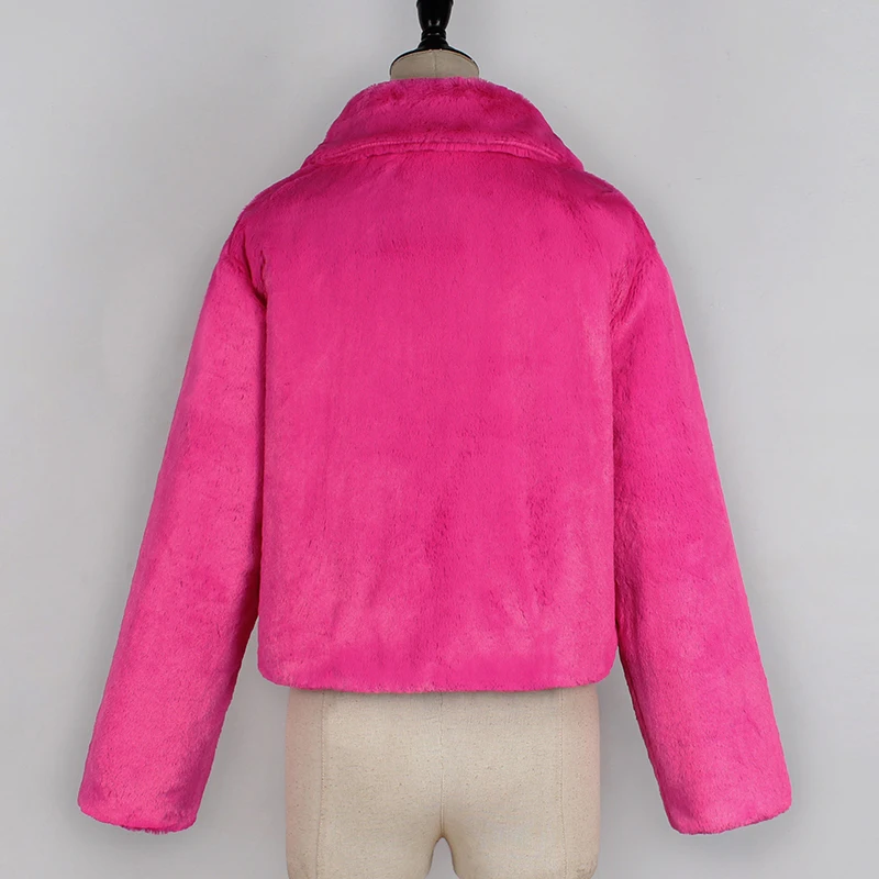 Модное пальто из искусственного меха Осень зима новинка для женщин короткая