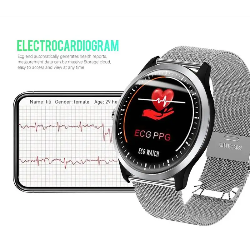 ЭКГ+ PPG Смарт-часы для мужчин и женщин спортивные Смарт-часы HRV отчет пульса монитор артериального давления IP67 водонепроницаемый смарт-браслет