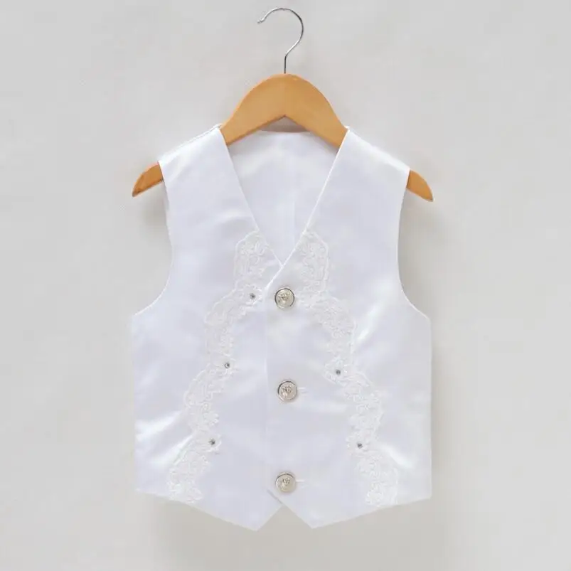 white Waistcoat Однотонная школьная Праздничная жилетка для мальчиков на день рождения жилет для мальчиков на свадьбу детский праздничный жилет для выступлений на фортепиано для мальчиков, Детская верхняя одежда - Цвет: white Waistcoat