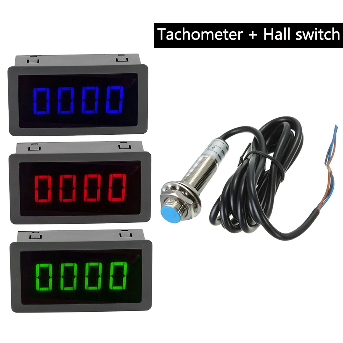 Тахометр NPN DC 8 15 в цифровой со светодиодсветодиодный подсветкой и 4