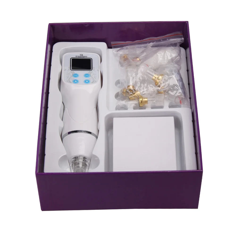 US PLUG with box Skineat Новое поступление алмазная микродермабразия машина пилинг кожи вакуумное удаление черных точек устройство шрам акне инструмент для чистки - Цвет: US PLUG with box