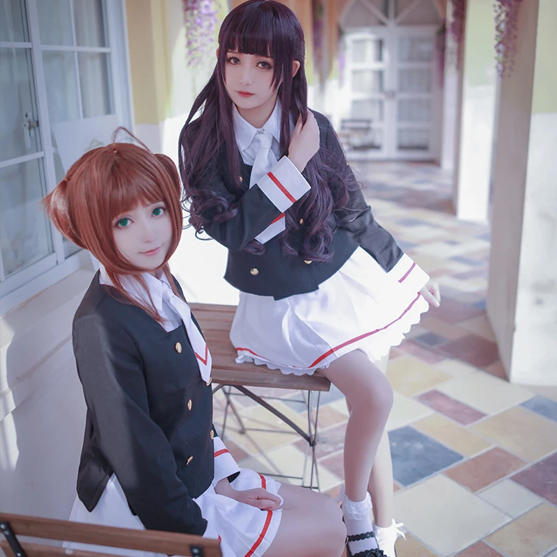 Cardcaptor Sakura Костюм Аниме карта Captor Косплей Школьная форма для девочек JK униформа| |