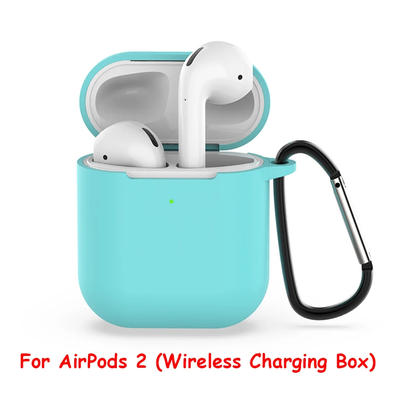 03 Новинка, чехол для наушников Airpods 2, чехол для Airpods 2, силиконовый чехол s, тонкий чехол для Air Pods 2, Противоударная зарядная коробка с крюком - Цвет: 03