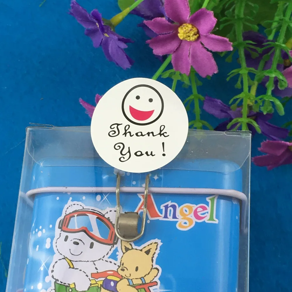 1200 шт./лот круглые наклейки с надписью Thank you и Smile face сделай сам для