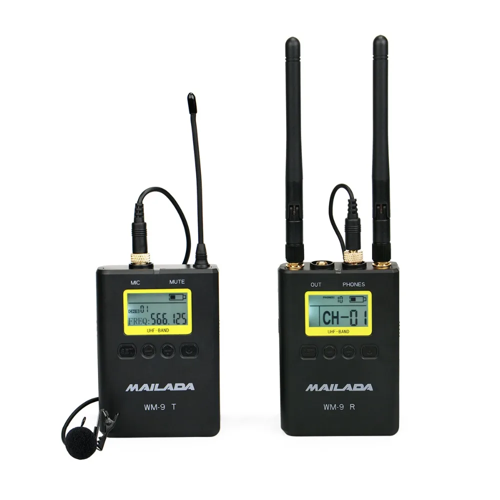 MAILADA WM9 50 канальный Профессиональный UHF беспроводной микрофон системы для DSLR