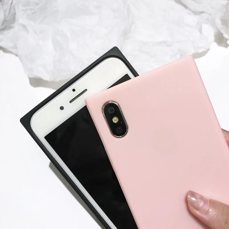 Силиконовый чехол LANCHE Candy для iPhone X 7 8 Plus 6 6s мягкий резиновый квадратный