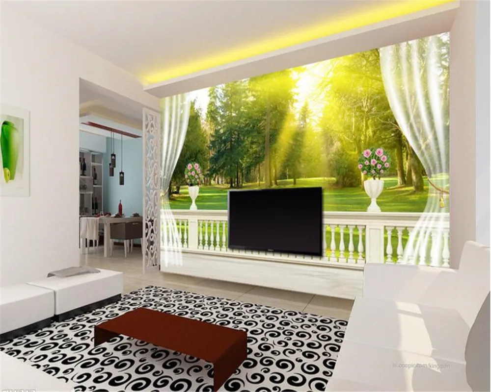 Украшение для гостиной beibehang на заказ 3D обои балкона Лесной травы ландшафта фон