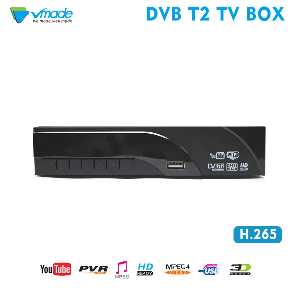 Цифровой декодер DVB T2 приемник H.265 HEVC HD наземных ТВ приемник Поддержка Youtube AC3 DVB T тюнер MPEG-2 set top tv Box