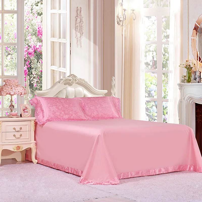 IvaRose, золотой, розовый шелк, хлопок, люкс, королева, король, размер, постельное белье, жаккард, кружево, постельное белье, пододеяльник+ Плоский лист+ наволочки