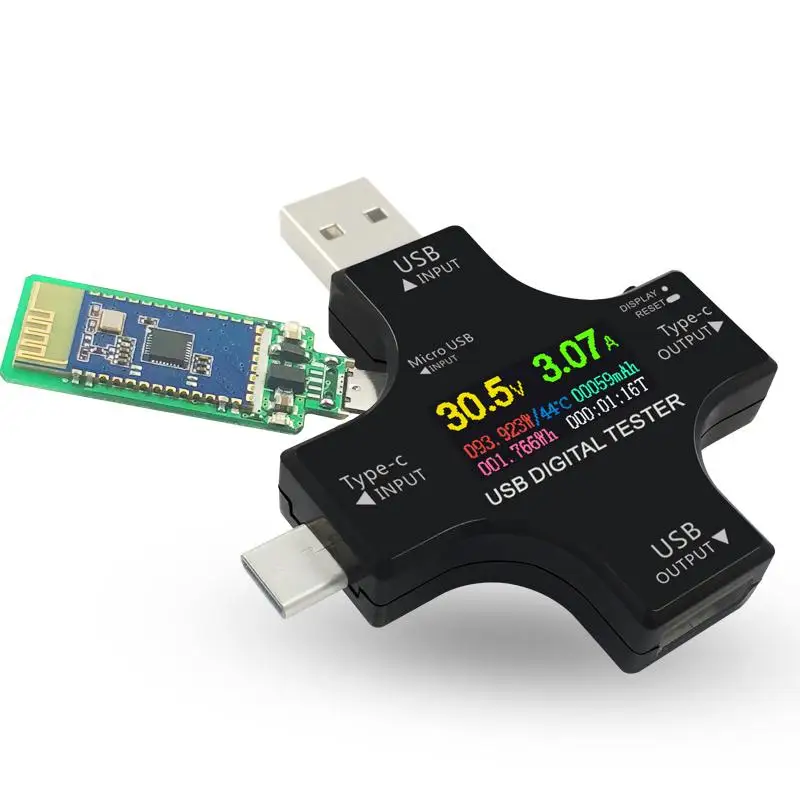USB PD измеритель мощности с type C B и портами типа A RGB Bluetooth тест ROCK PI 4 напряжение| |
