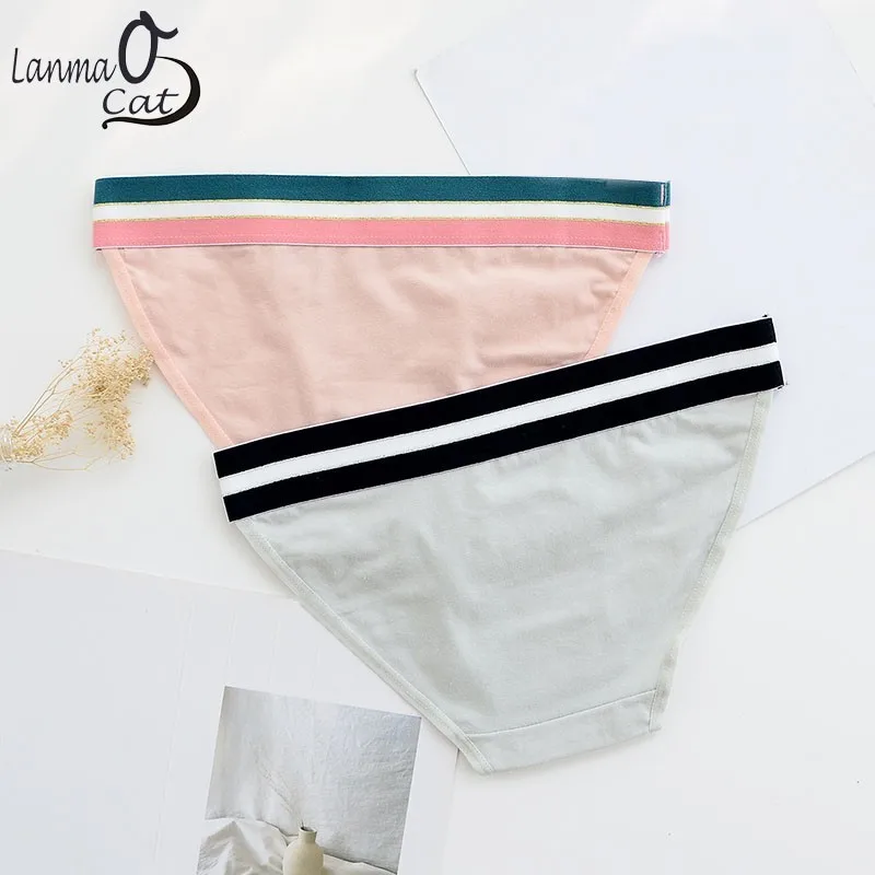 2Pcs/ Lots Panties For Women Bikini Underwear Custom Printing Intimates Cotton Briefs Lady Girls Free Shipping | Женская одежда