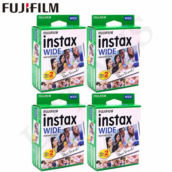 10-100 листов Fujifilm Instax Wide White edge+ Rainbow+ Black films для камеры моментальной печати Fuji 300/200/210/100/500AF - Цвет: 80 wide white edge