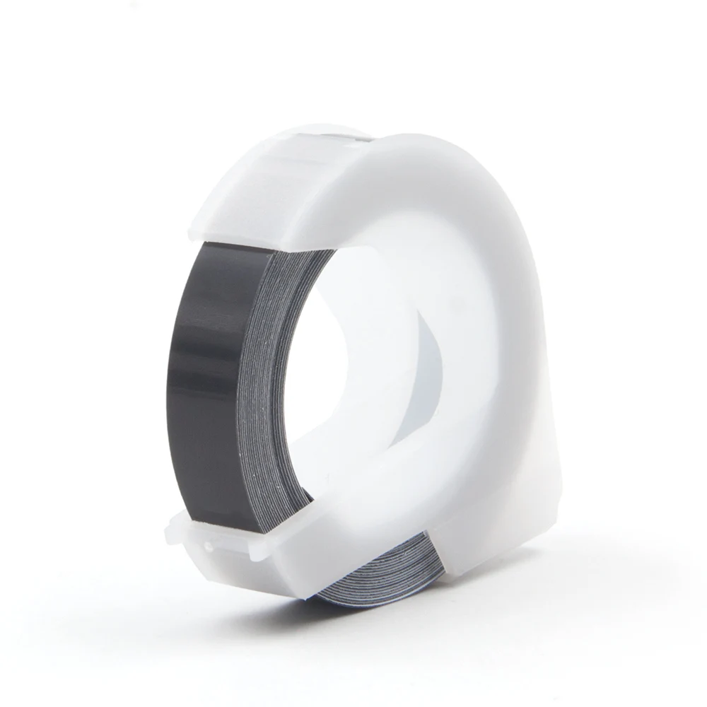 Absosonic 3 шт. 9 мм 12 Dymo 3D пластиковая черная лента с тиснением заправки для Тиснения