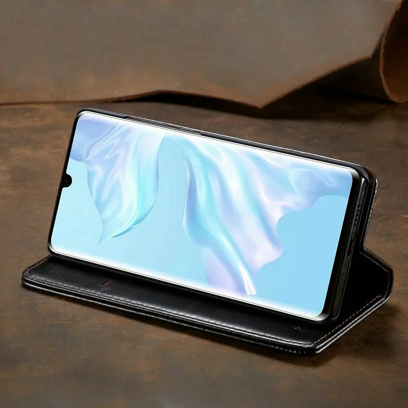 Автоматический магнитный чехол-бумажник для huawei P30 Pro, винтажный Чехол-книжка с подставкой для huawei P30 Pro, кожаный чехол