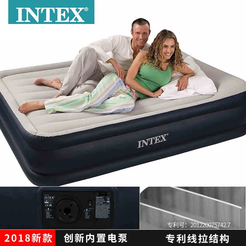 INTEX 64136 двойной человек использовать 152*203*43 см Встроенный Электрический насос надувной матрас надувная кровать коврик для кемпинга