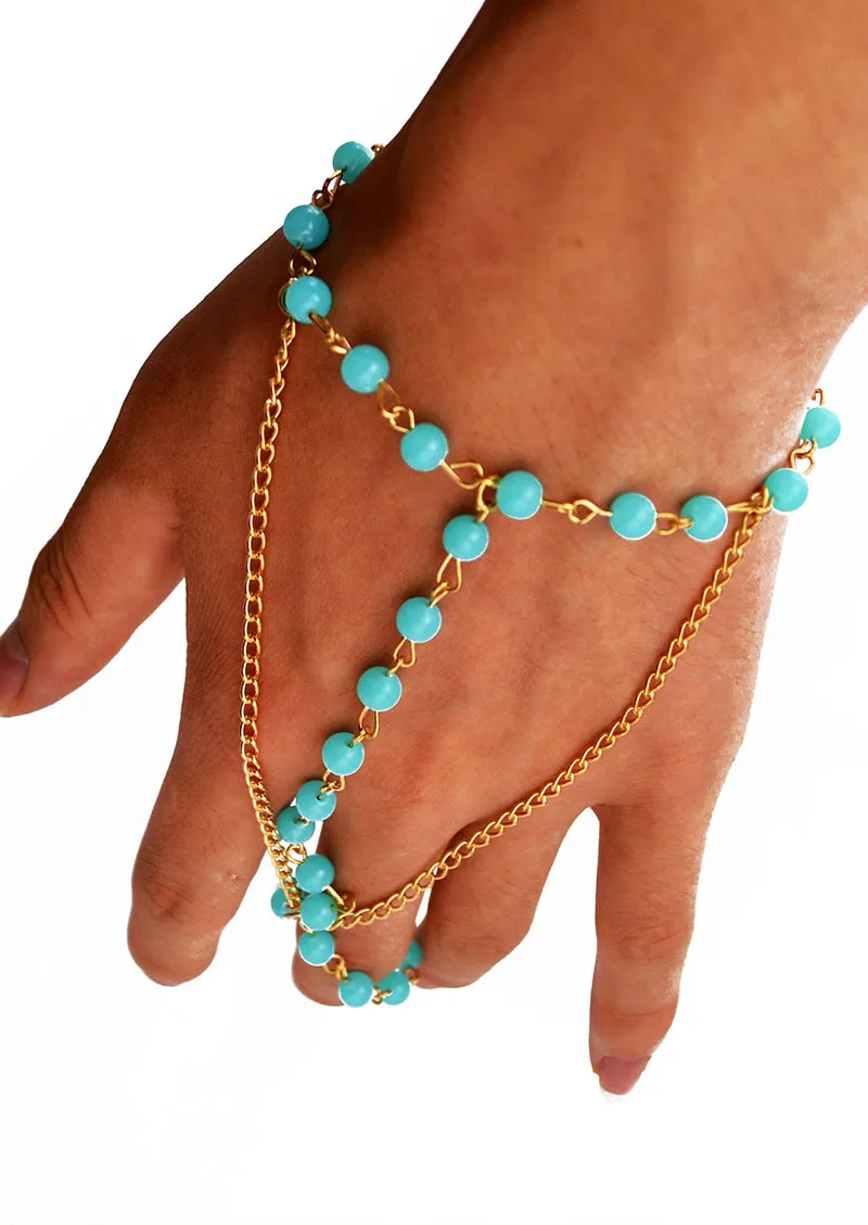 Женский Летний стиль богемный с акриловыми голубыми и белыми бусинами|bracelets