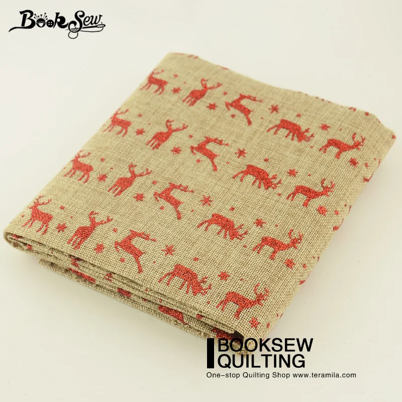 Booksew Рождественская имитация льняной ткани красный олень шитье искусственная