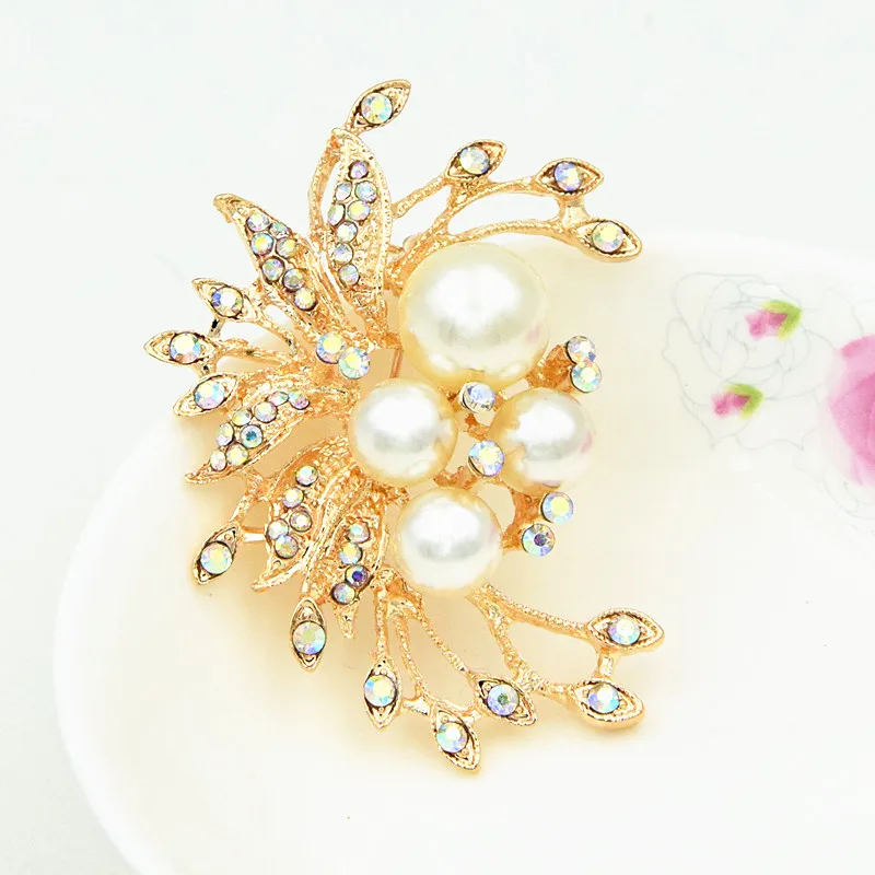 Женская Брошь в вечерние цветка с жемчугом|flower brooches for women|pearl flower broochbrooches women |