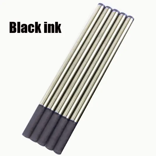 5 pcs black refill JINHAO X450 серый мрамор и золотой РОЛИК ручка Фиолетовый Синий Розовый Красный коралл белый зеленый черный 21 цветов для выбора JINHAO 450 - Цвет: 5 pcs black refill