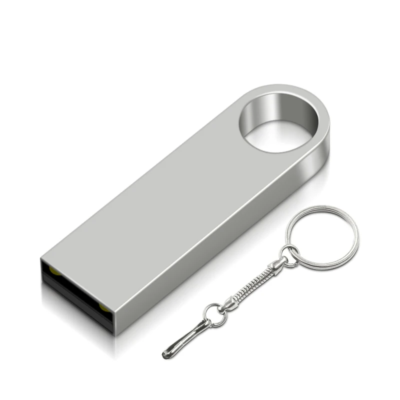 Silver USB флеш-накопитель 64 ГБ 32 ГБ 16 ГБ 8 ГБ 4 ГБ флеш-накопитель водонепроницаемый металлический серебристый u-диск memoria cel usb флешка подарок логотип на заказ - Цвет: Silver