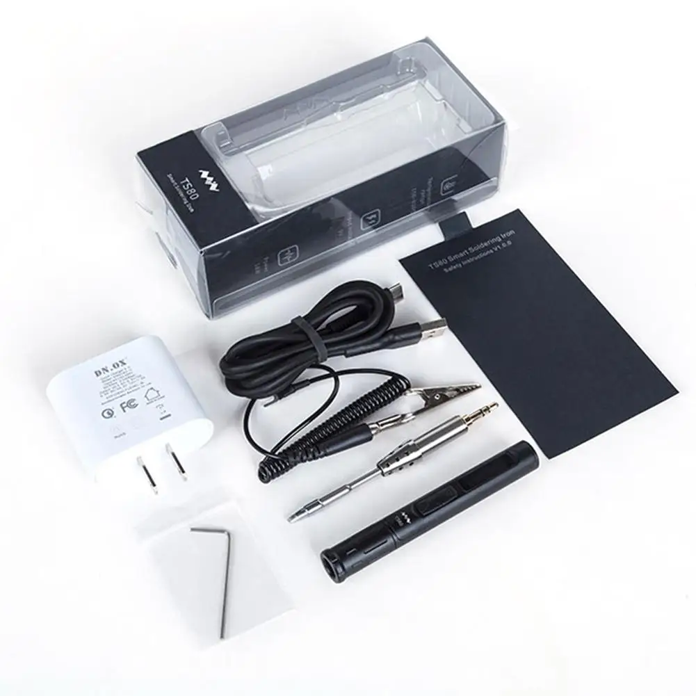 More Set Usb тип мини TS80 портативный Электрический паяльник Регулируемая температура цифровая паяльная станция OLED дисплей паяльник - Цвет: More Set