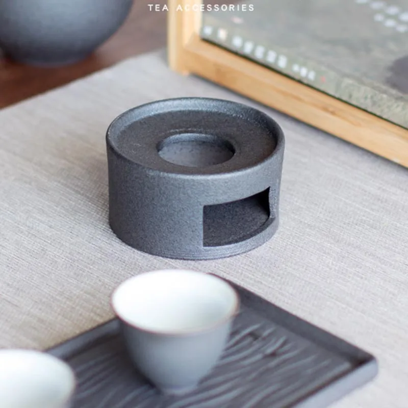Черный чайный горшок Zen в японском стиле нагревательное основание подсвечник