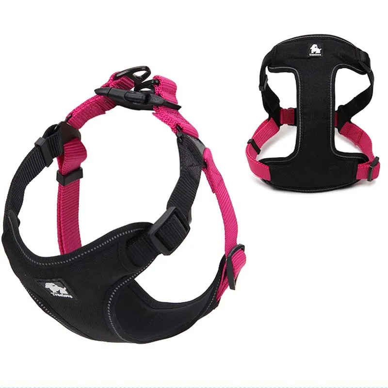 Fuchsia Truelove мягкий светоотражающий жгут для собак жилетка для собаки шаг в Жгут Регулируемый не Тянет Поводок для домашних животных для маленьких средних собак - Color: Fuchsia