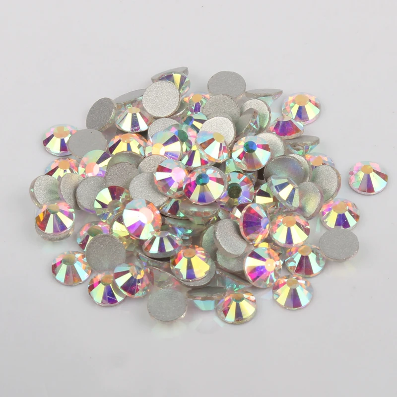 Стразы для дизайна ногтей прозрачные стеклянные камни клей SS3-SS50 бесплатная